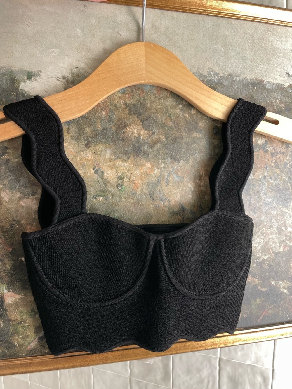 GALVAN LONDON Delia Scalloped Knit Tank Top Black $495‎ Celeb Fave